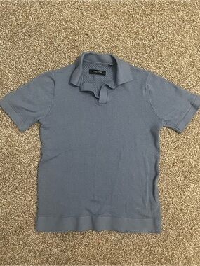 Kenneth Cole Men's Knit Polo in Slate Blue